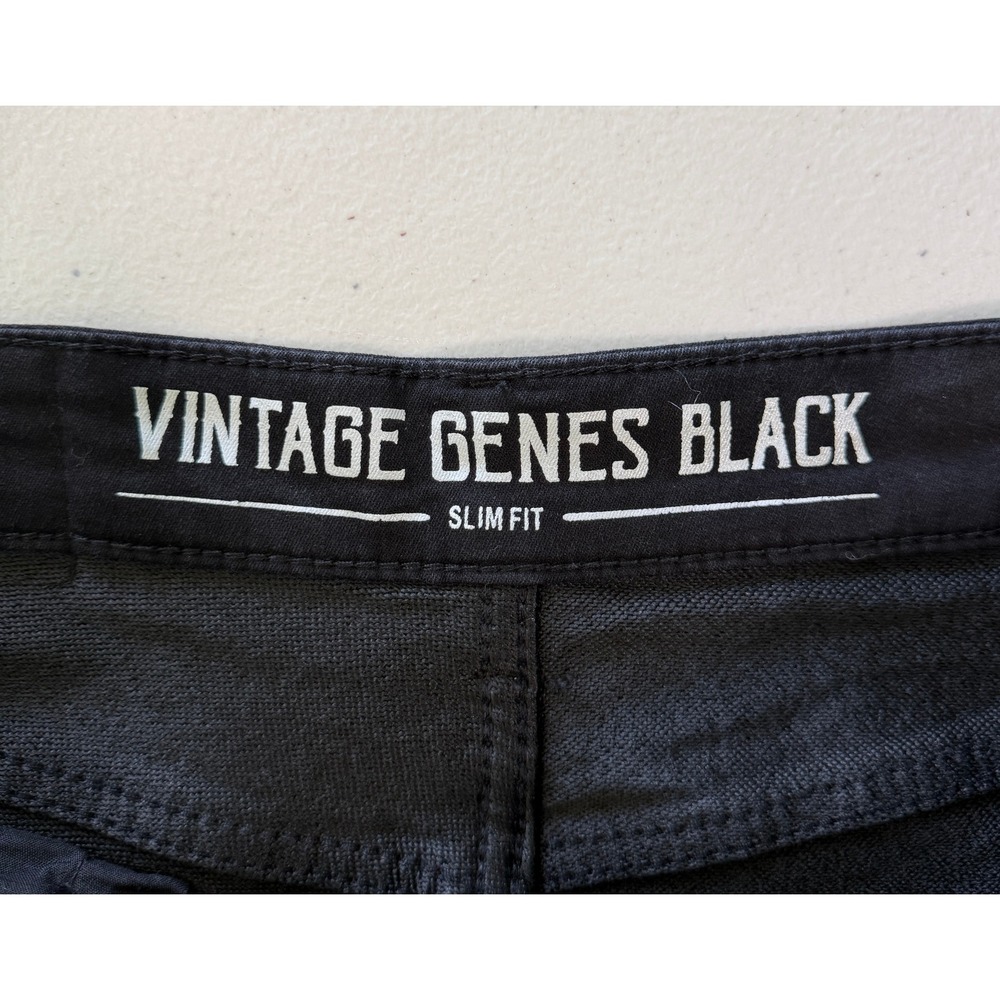 Vintage Genes Black Mens Slim Fit Denim Shorts Black Size 30 Stretch Cotton - Picture 4 of 10